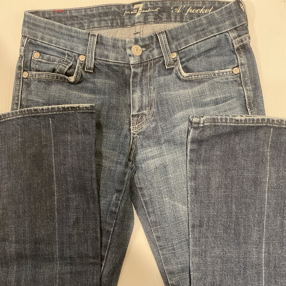 7 For All Mankind Classic Blue Boot Cut Jeans
